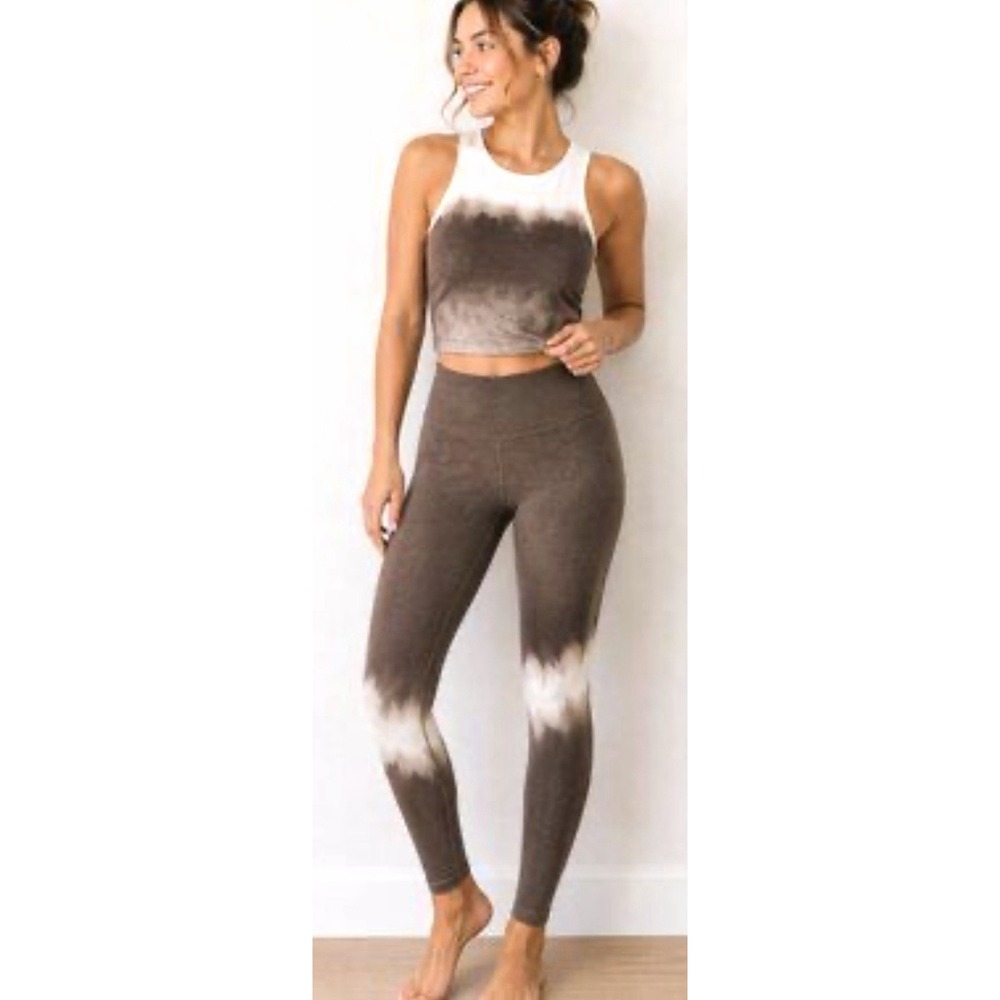 Athleta Shanti Watercolor Ombré Crop Tank & Elation 7/8 Leggings Small & XS